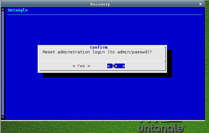 Confirm Untangle Admin Password